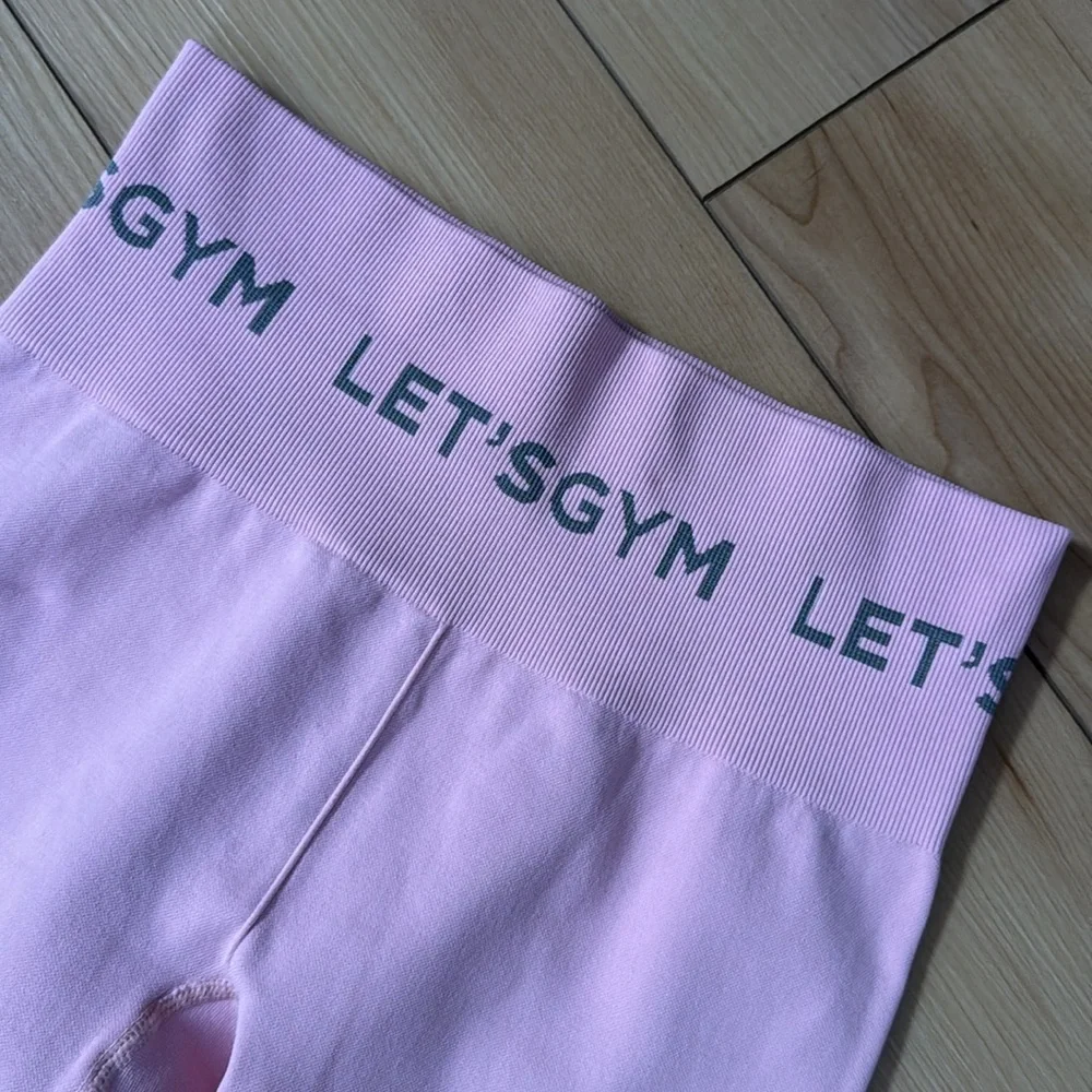 Let’s Gym Baby Pink Seamless Leggings - Picture 6 of 8
